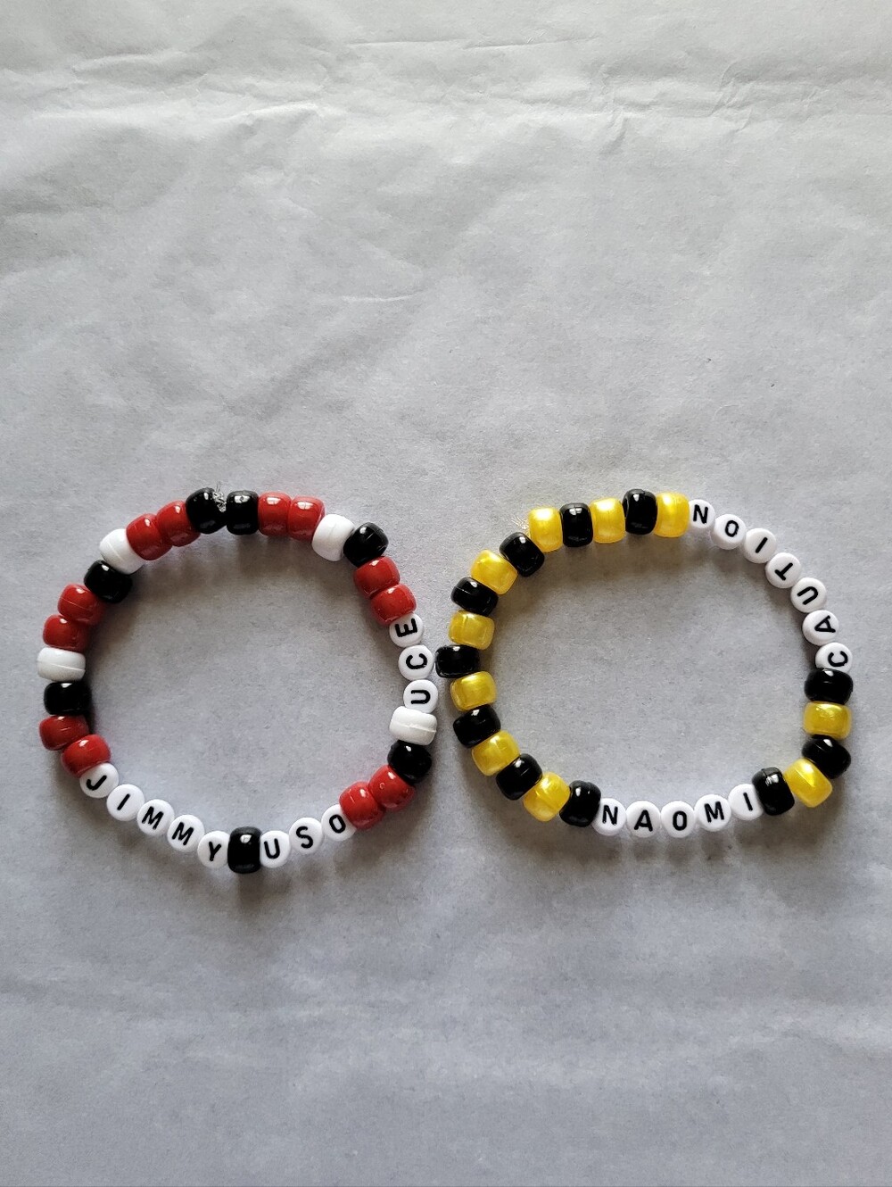 WWE Jimmy Uso and Naomi Bead Bracelets Set of 2